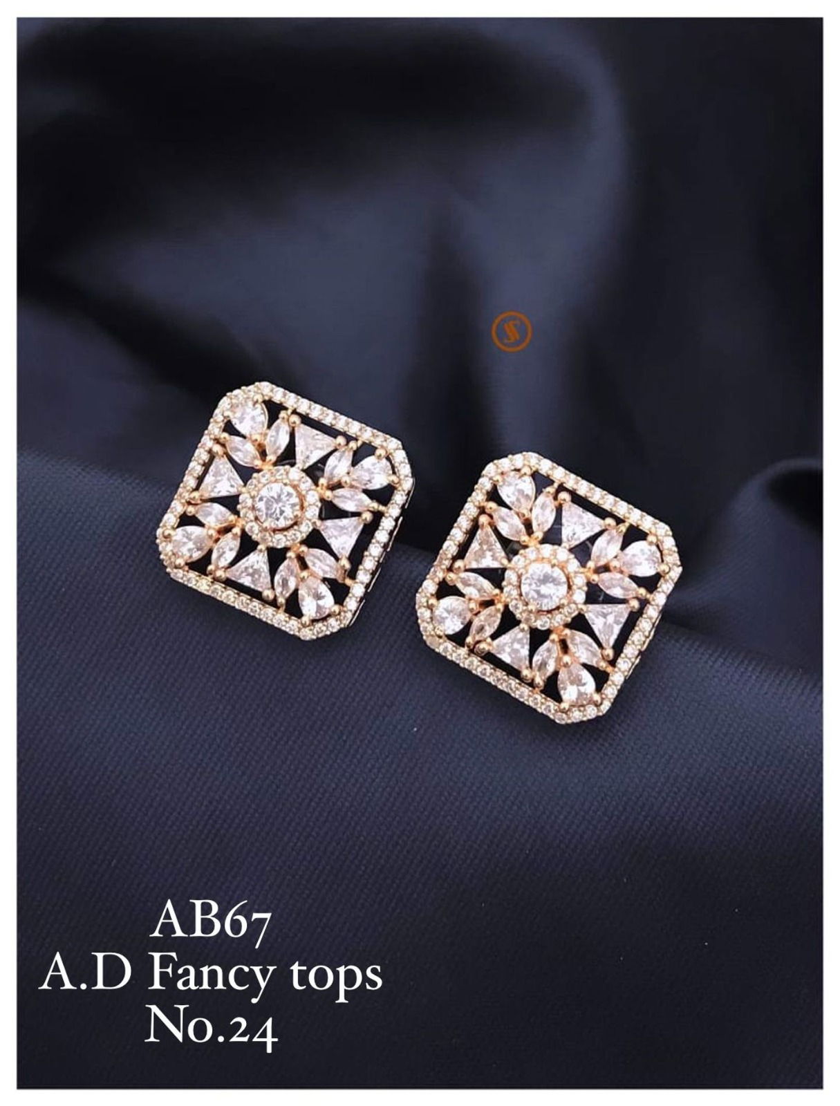 31 AB AD Silver Diamond Fancy Earrings Wholesale Market In Surat
